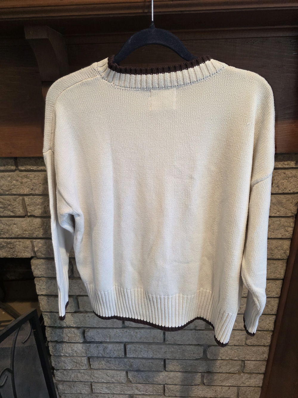 Soho & Stella Cream Crewneck Sweater with Brown Horse Motif - Picture 4 of 6